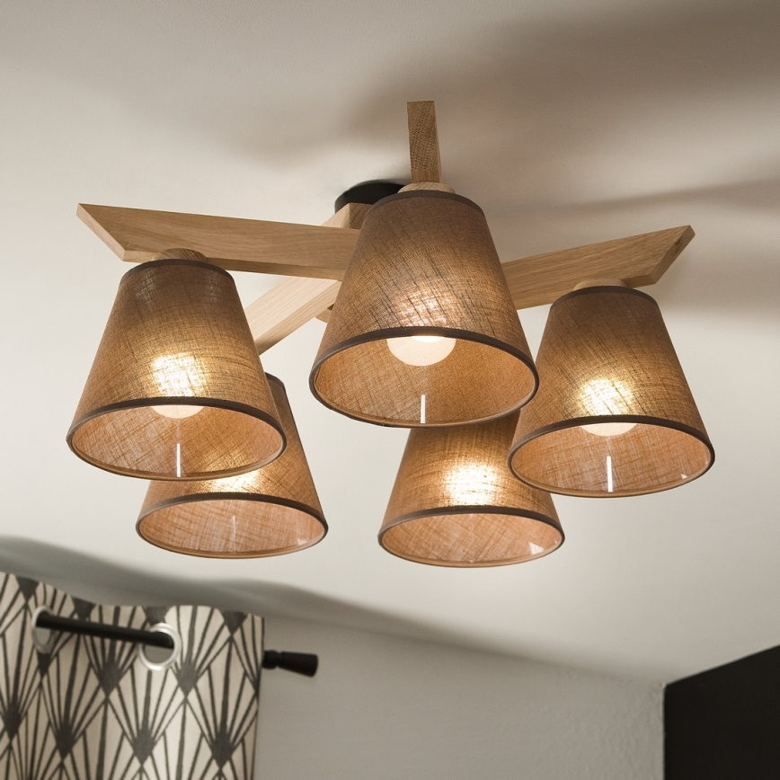 Brilagi - Loftlampe ANTHONY 5xE14/40W/230V eg/brun