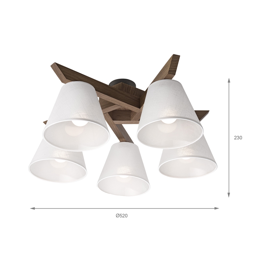 Brilagi - Loftlampe ANTHONY 5xE14/40W/230V eg/hvid