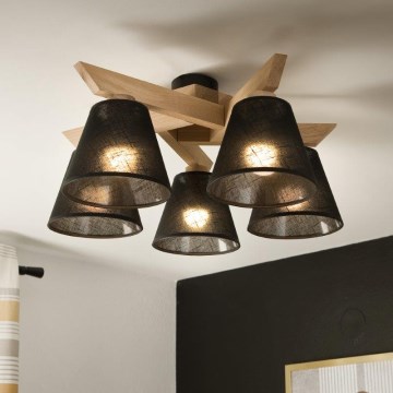 Brilagi - Loftlampe ANTHONY 5xE14/40W/230V eg/sort