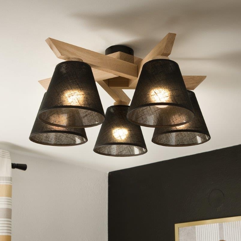 Brilagi - Loftlampe ANTHONY 5xE14/40W/230V eg/sort