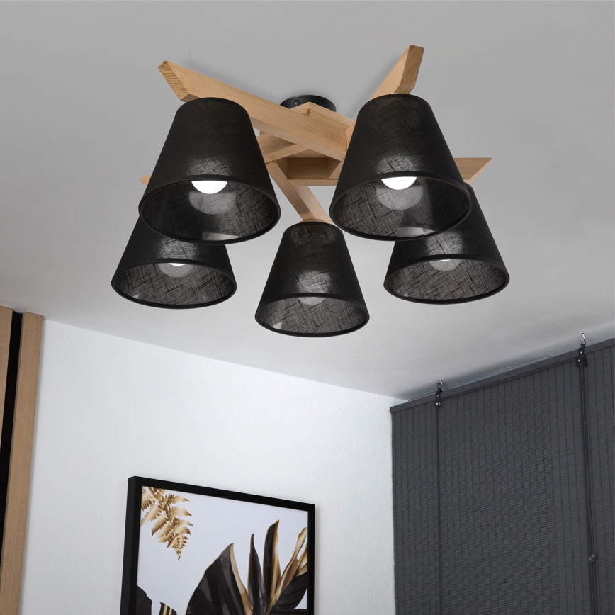 Brilagi - Loftlampe ANTHONY 5xE14/40W/230V eg/sort