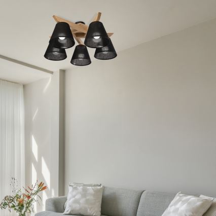 Brilagi - Loftlampe ANTHONY 5xE14/40W/230V eg/sort
