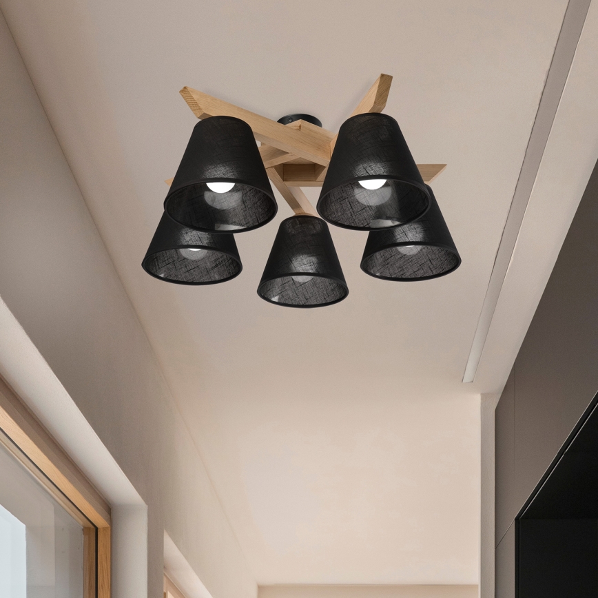 Brilagi - Loftlampe ANTHONY 5xE14/40W/230V eg/sort