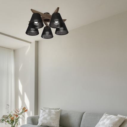 Brilagi - Loftlampe ANTHONY 5xE14/40W/230V eg/sort