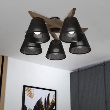 Brilagi - Loftlampe ANTHONY 5xE14/40W/230V eg/sort