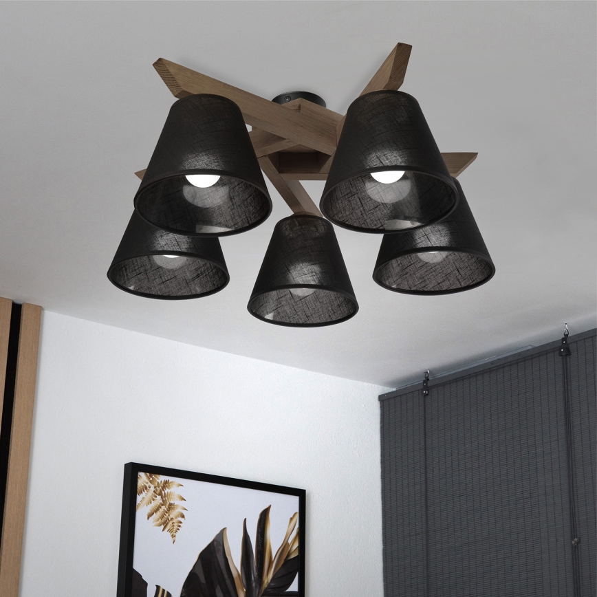 Brilagi - Loftlampe ANTHONY 5xE14/40W/230V eg/sort