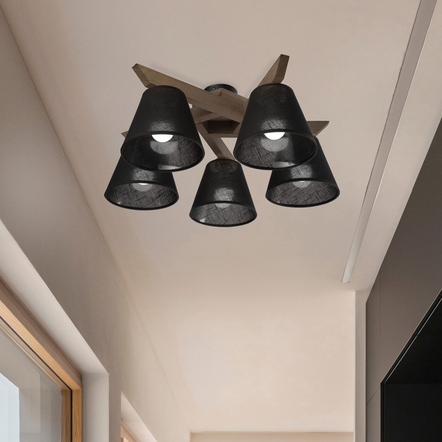 Brilagi - Loftlampe ANTHONY 5xE14/40W/230V eg/sort