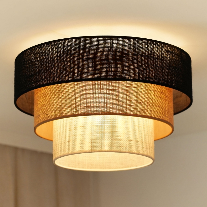 Brilagi - Loftlampe ASPEN LUNETA 1xE27/15W/230V diameter 45 cm sort/beige/cremefarvet