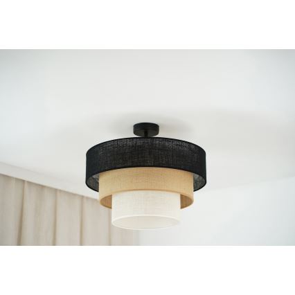 Brilagi - Loftlampe ASPEN LUNETA 1xE27/15W/230V diameter 45 cm sort/beige/cremefarvet