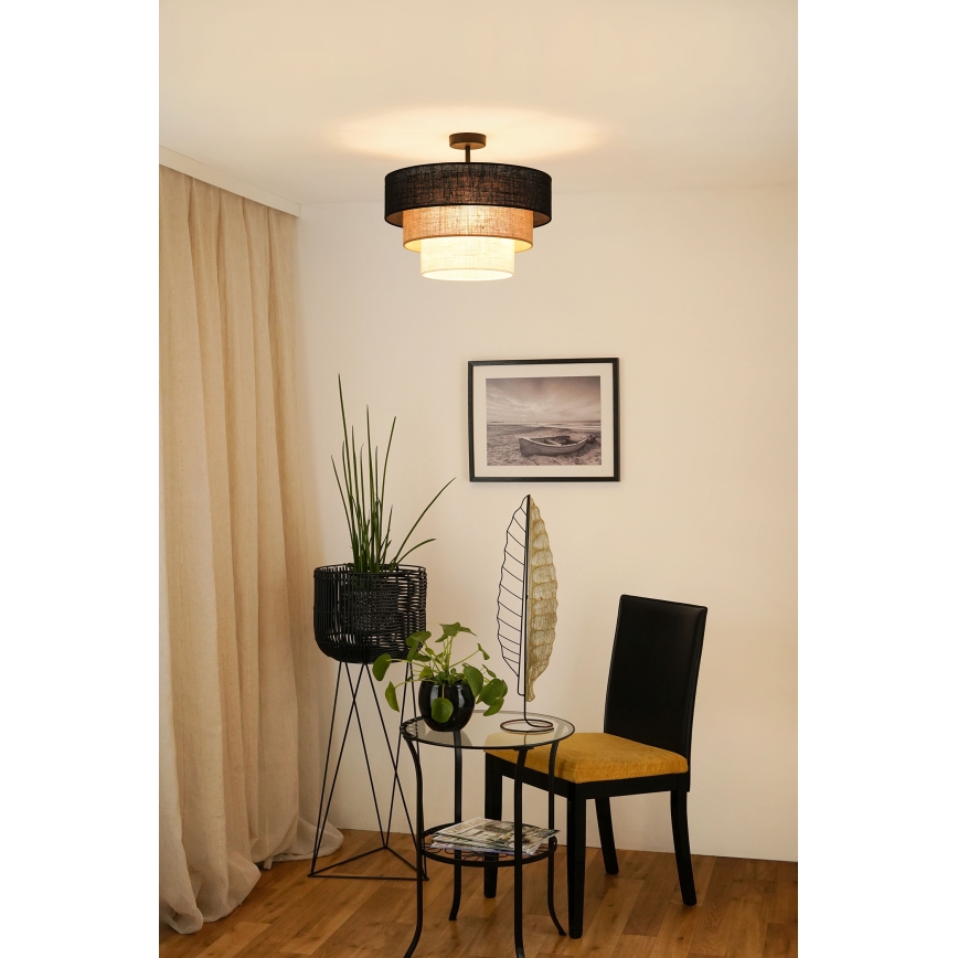 Brilagi - Loftlampe ASPEN LUNETA 1xE27/15W/230V diameter 45 cm sort/beige/cremefarvet
