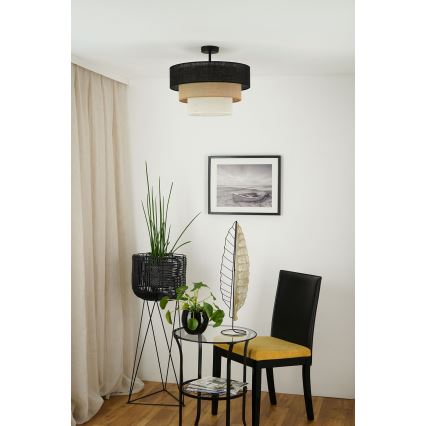 Brilagi - Loftlampe ASPEN LUNETA 1xE27/15W/230V diameter 45 cm sort/beige/cremefarvet
