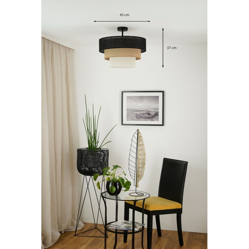 Brilagi - Loftlampe ASPEN LUNETA 1xE27/15W/230V diameter 45 cm sort/beige/cremefarvet