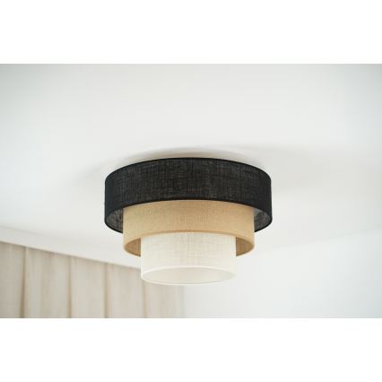 Brilagi - Loftlampe ASPEN LUNETA 1xE27/15W/230V diameter 45 cm sort/beige/cremefarvet