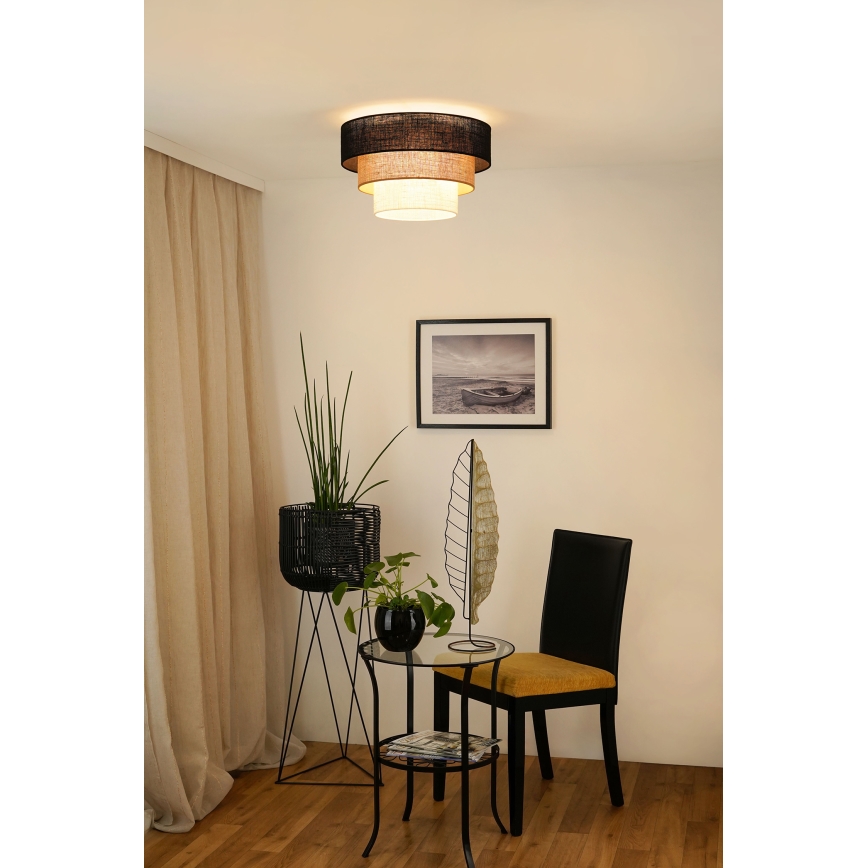 Brilagi - Loftlampe ASPEN LUNETA 1xE27/15W/230V diameter 45 cm sort/beige/cremefarvet