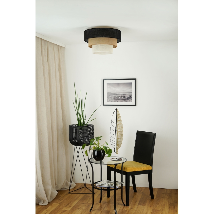 Brilagi - Loftlampe ASPEN LUNETA 1xE27/15W/230V diameter 45 cm sort/beige/cremefarvet