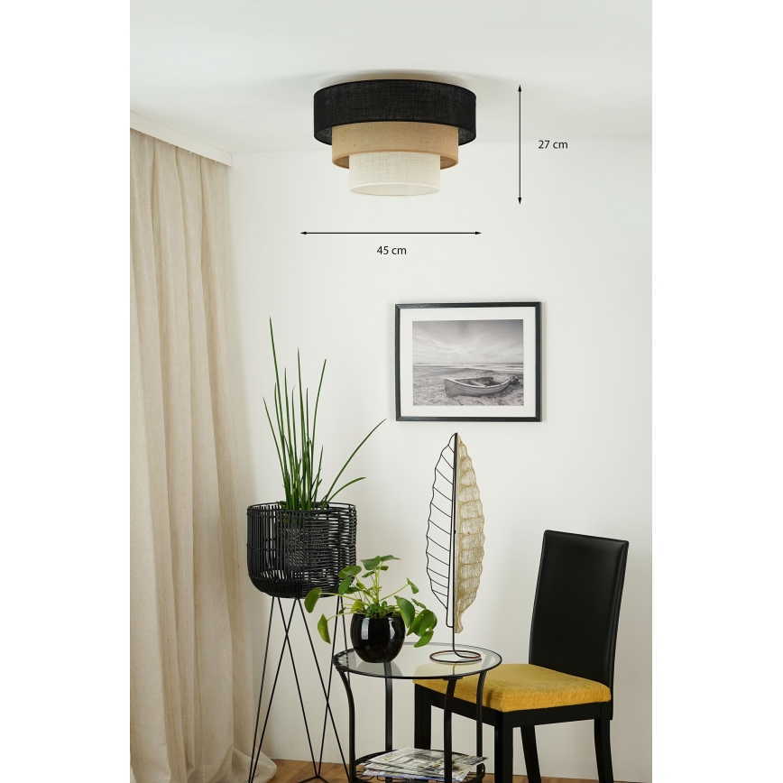 Brilagi - Loftlampe ASPEN LUNETA 1xE27/15W/230V diameter 45 cm sort/beige/cremefarvet