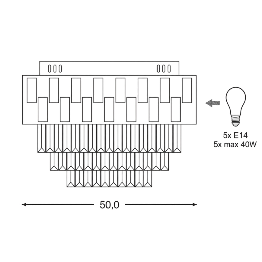 BRILAGI - Loftlampe AURELIA 5xE14/40W/230V Ø 50 cm poleret krom