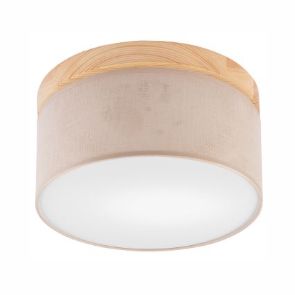 Brilagi - Loftlampe BELLADONNA 1xE27/15W/230V beige/fyrretræ