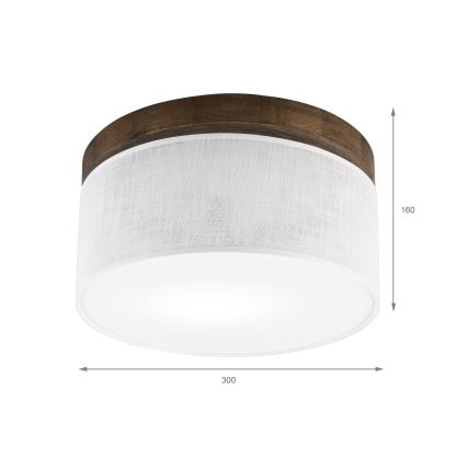 Brilagi - Loftlampe BELLADONNA 1xE27/15W/230V diameter 30 cm hvid/eg