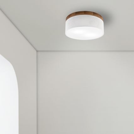 Brilagi - Loftlampe BELLADONNA 2xE27/15W/230V diameter 40 cm hvid/eg kirsebær