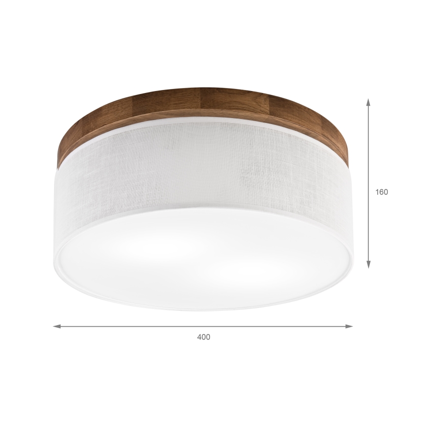 Brilagi - Loftlampe BELLADONNA 2xE27/15W/230V diameter 40 cm hvid/eg kirsebær