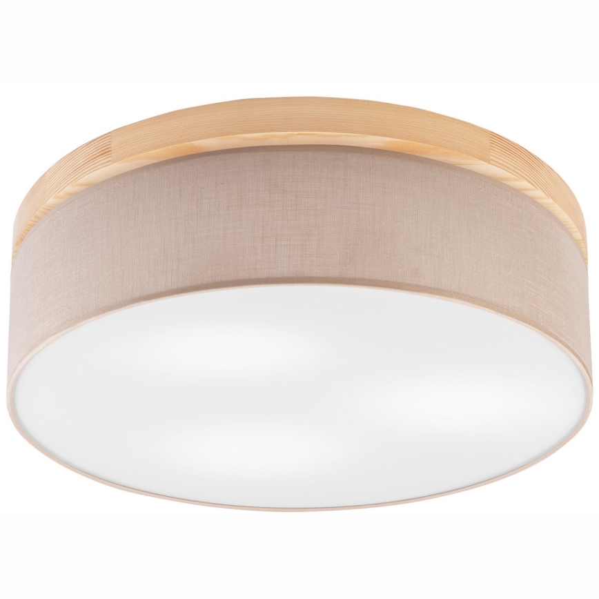 Brilagi - Loftlampe BELLADONNA 3xE27/15W/230V beige/fyrretræ