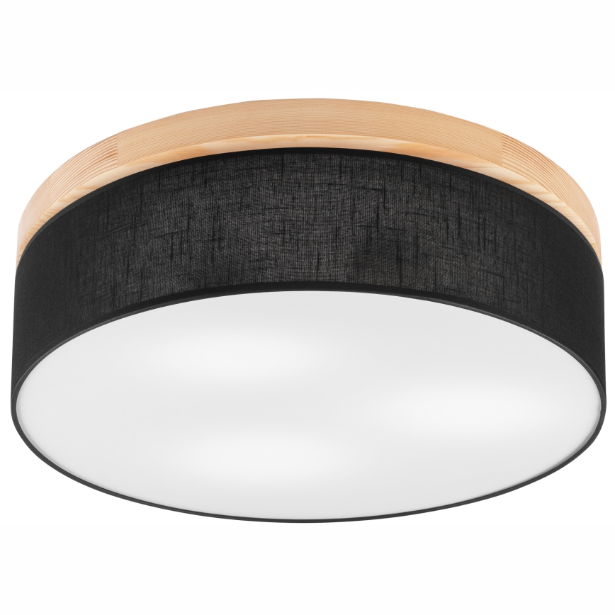 Brilagi - Loftlampe BELLADONNA 3xE27/15W/230V diam. 50 cm sort/fyrretræ
