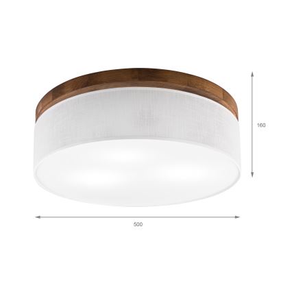 Brilagi - Loftlampe BELLADONNA 3xE27/15W/230V diameter 50 cm hvid/eg kirsebær