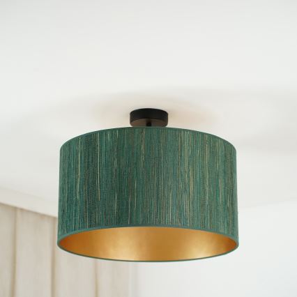 Brilagi - Loftlampe BOSTON ROLLER 1xE27/15W/230V diameter 45 cm strå grøn/guldfarvet