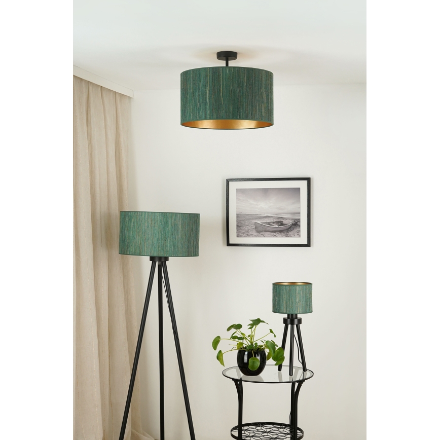 Brilagi - Loftlampe BOSTON ROLLER 1xE27/15W/230V diameter 45 cm strå grøn/guldfarvet