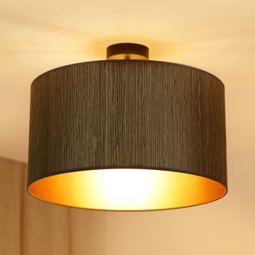 Brilagi - Loftlampe BOSTON ROLLER 1xE27/15W/230V diameter 45 cm strå brun/guldfarvet