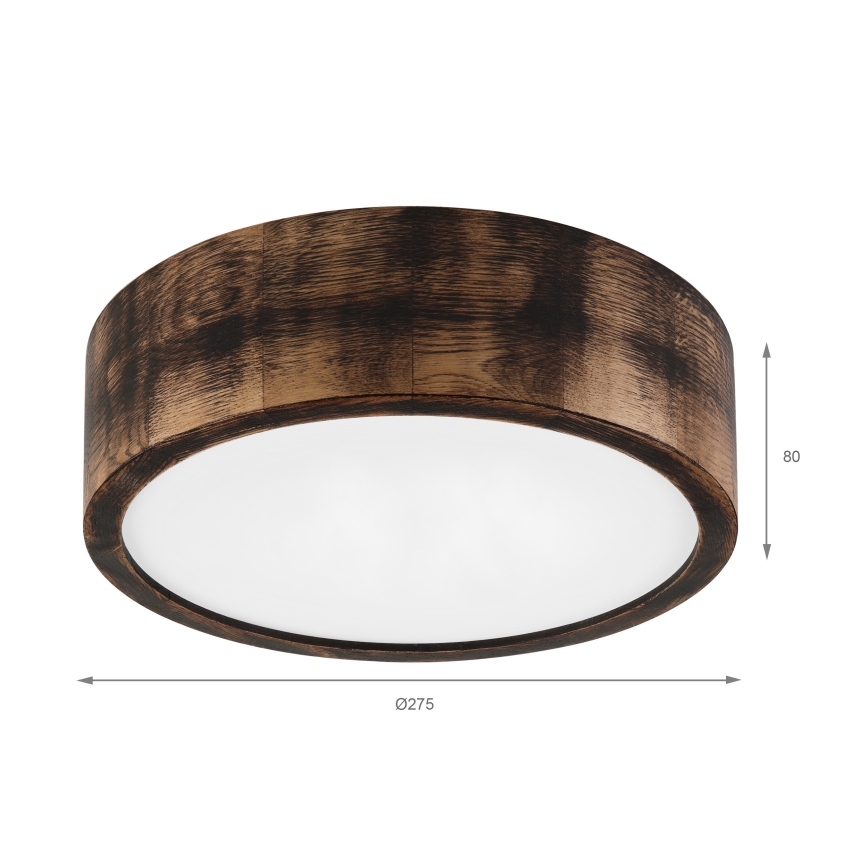 Brilagi - Loftlampe CARVALHO SMOKEY 1xE27/60W/230V, egetræ Ø 27,5 cm
