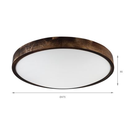 Brilagi - Loftlampe CARVALHO SMOKEY 3xE27/60W/230V eg diameter 47,5 cm