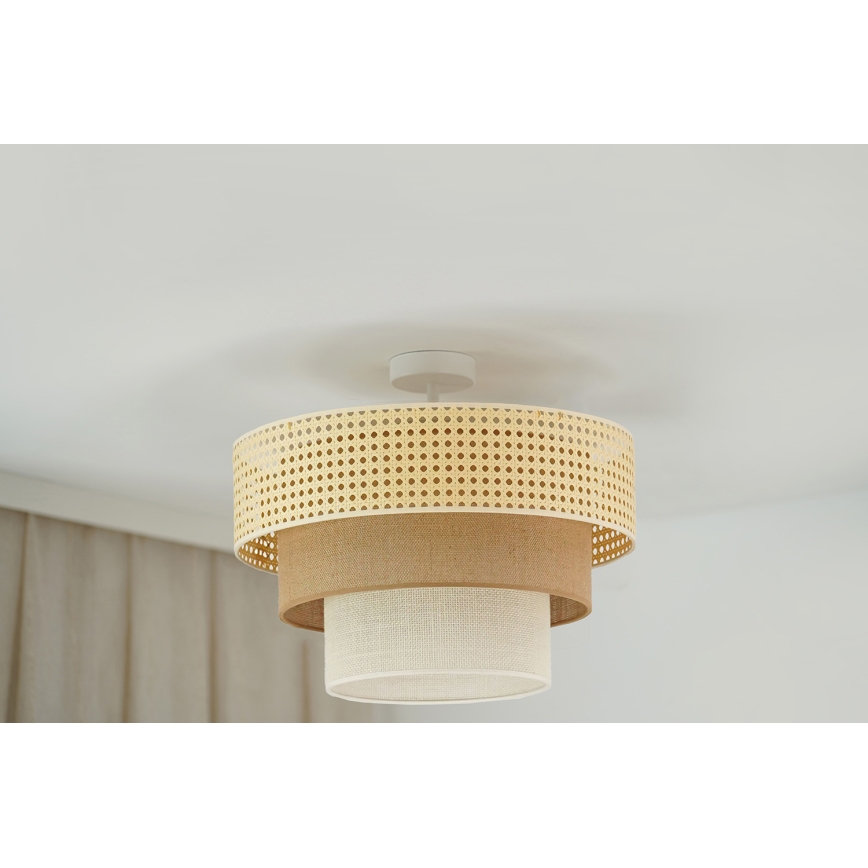 Brilagi - Loftlampe CEDAR LUNETA 1xE27/15W/230V diameter 45 cm beige/brun/cremefarvet