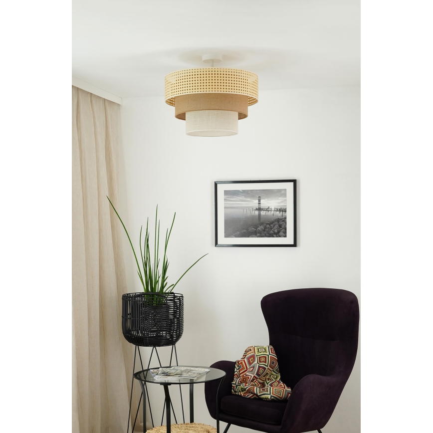 Brilagi - Loftlampe CEDAR LUNETA 1xE27/15W/230V diameter 45 cm beige/brun/cremefarvet