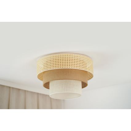 Brilagi - Loftlampe CEDAR LUNETA 1xE27/15W/230V diameter 45 cm beige/brun/cremefarvet