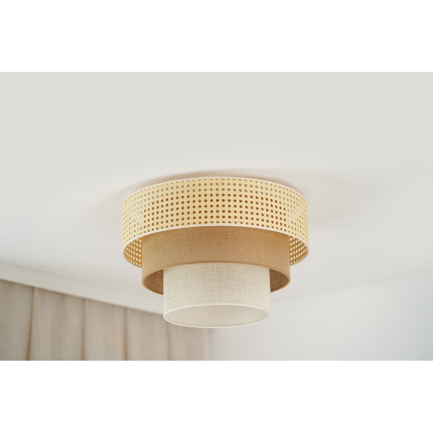 Brilagi - Loftlampe CEDAR LUNETA 1xE27/15W/230V diameter 45 cm beige/brun/cremefarvet