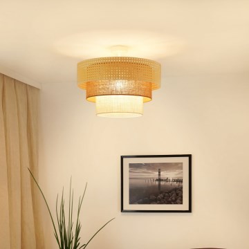 Brilagi - Loftlampe CEDAR LUNETA 1xE27/15W/230V diameter 45 cm beige/brun/cremefarvet