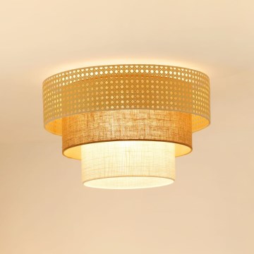 Brilagi - Loftlampe CEDAR LUNETA 1xE27/15W/230V diameter 45 cm beige/brun/cremefarvet