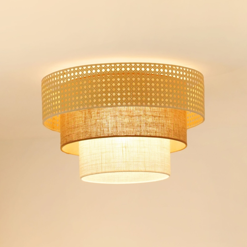 Brilagi - Loftlampe CEDAR LUNETA 1xE27/15W/230V diameter 45 cm beige/brun/cremefarvet