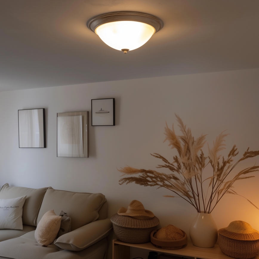 Brilagi - Loftlampe CLASSIC 3xE27/60W/230V cremefarvet/patina
