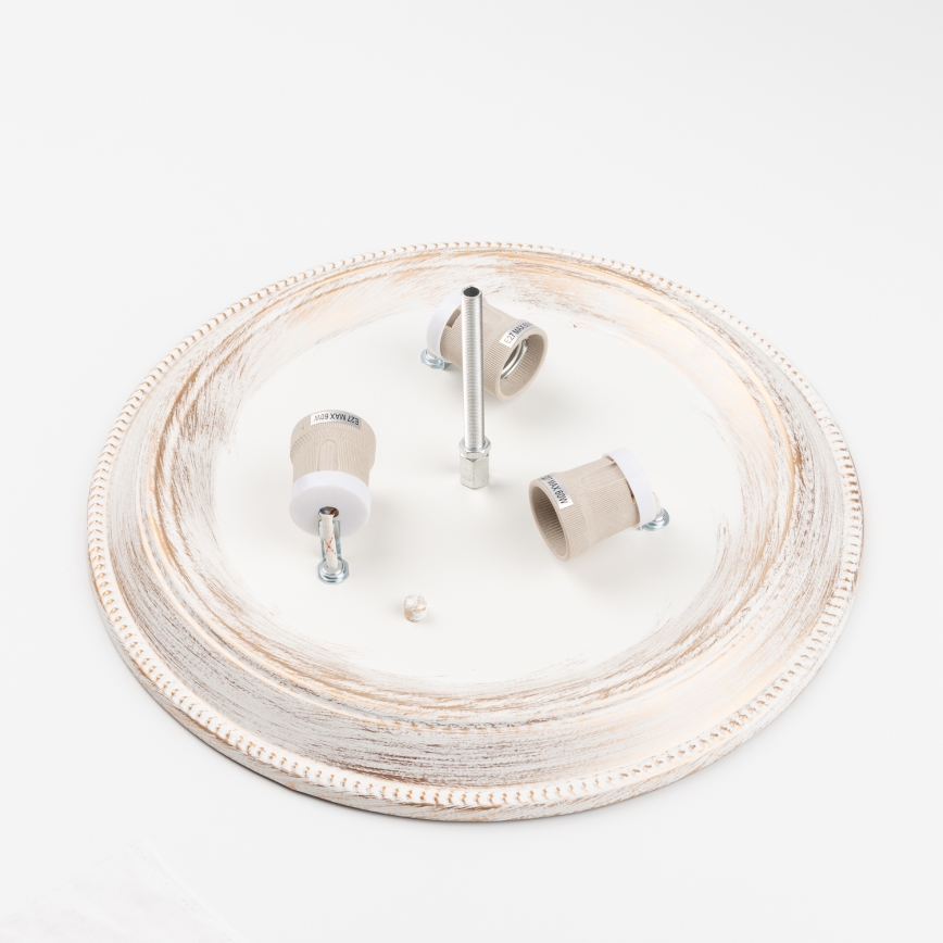 Brilagi - Loftlampe CLASSIC 3xE27/60W/230V cremefarvet/patina