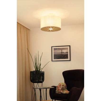 Brilagi - Loftlampe COUNTRY ROLLER 1xE27/15W/230V diameter 45 cm cremefarvet