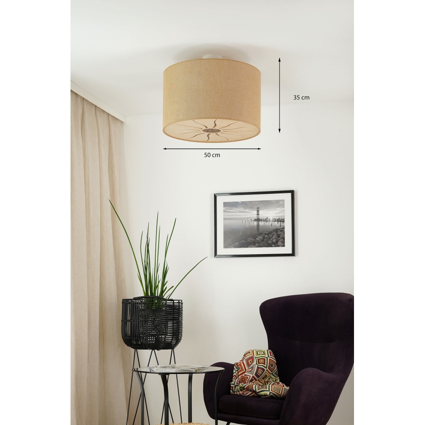 Brilagi - Loftlampe COUNTRY ROLLER 1xE27/15W/230V diameter 50 cm beige