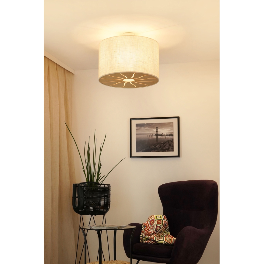 Brilagi - Loftlampe COUNTRY ROLLER 1xE27/15W/230V diameter 50 cm cremefarvet