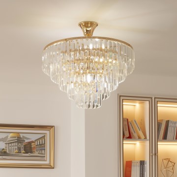 Brilagi - Loftlampe CRYSTAL 5xE14/40W/230V guldfarvet