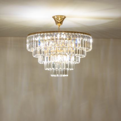 Brilagi - Loftlampe CRYSTAL 5xE14/40W/230V guldfarvet