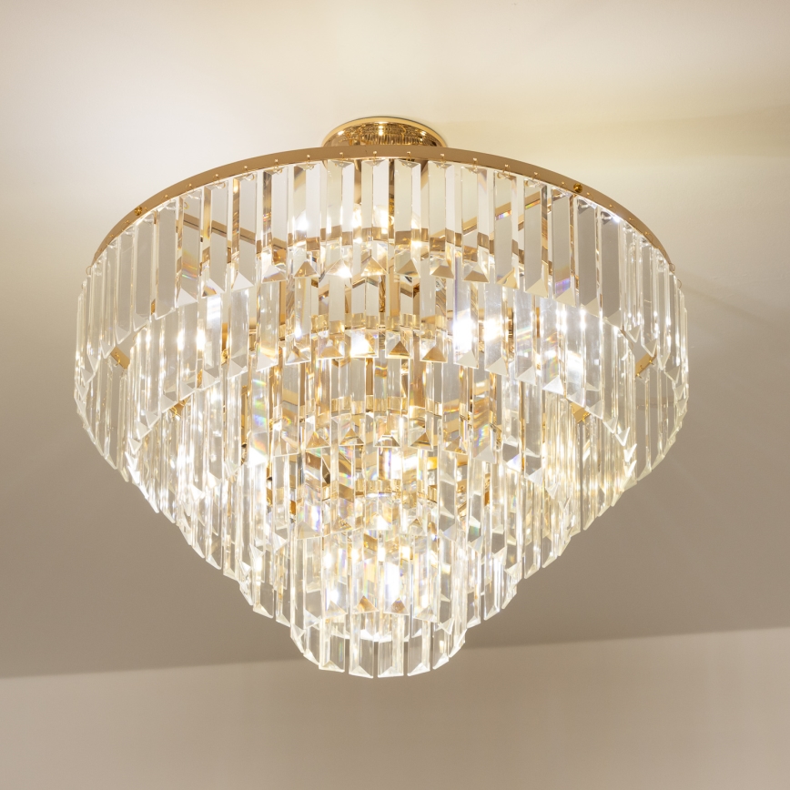 Brilagi - Loftlampe CRYSTAL 5xE14/40W/230V guldfarvet
