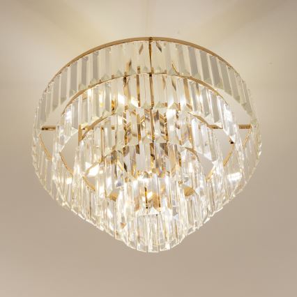 Brilagi - Loftlampe CRYSTAL 5xE14/40W/230V guldfarvet