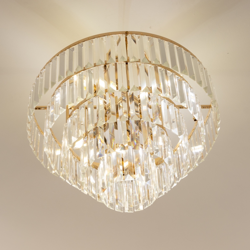 Brilagi - Loftlampe CRYSTAL 5xE14/40W/230V guldfarvet